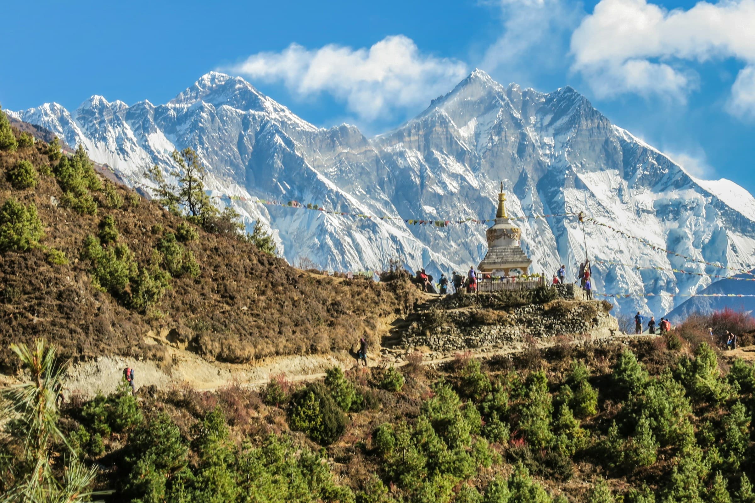 Buddhist prayer flags in the Himalaya
